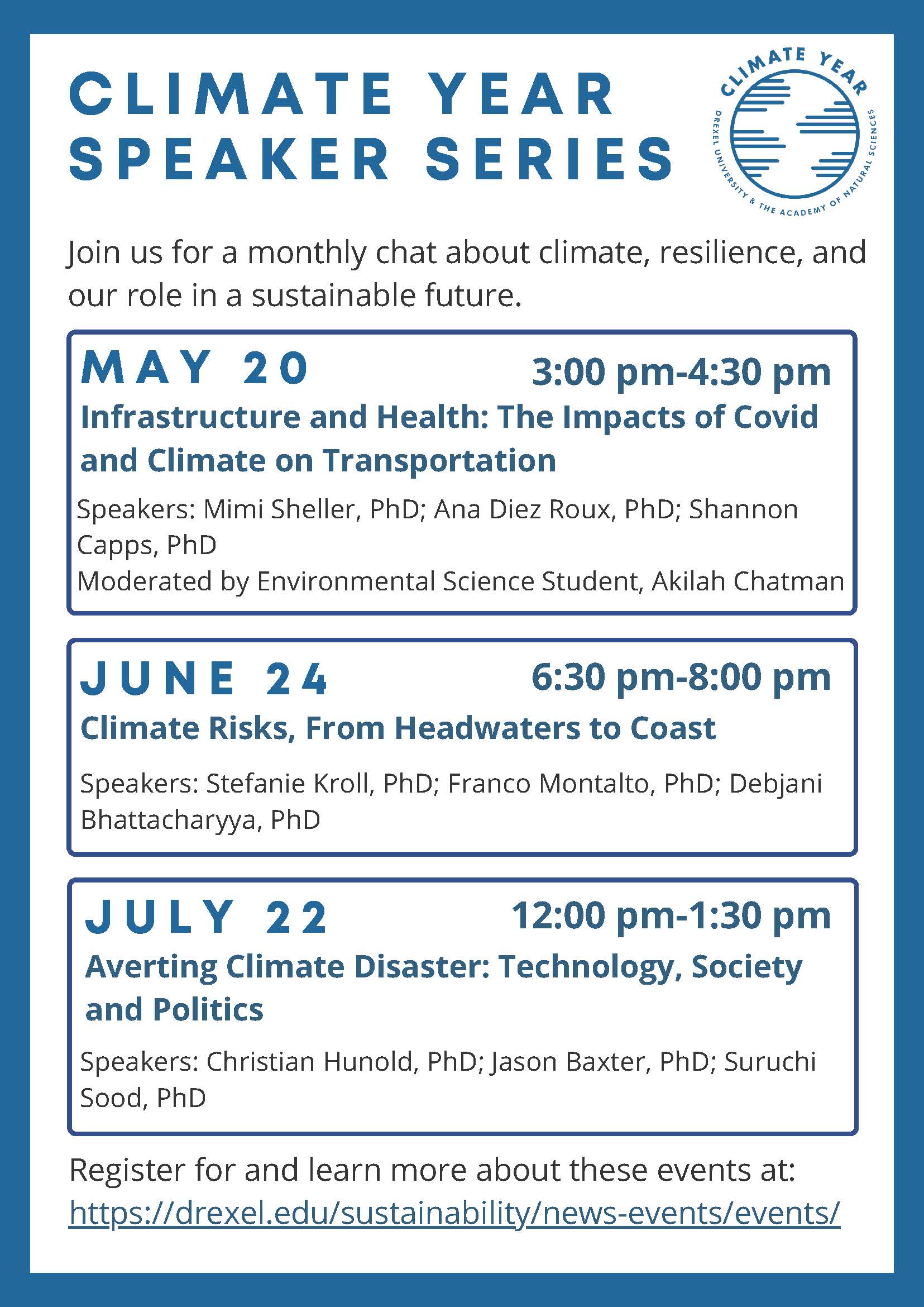 Announcing a Climate Year Speaker Series